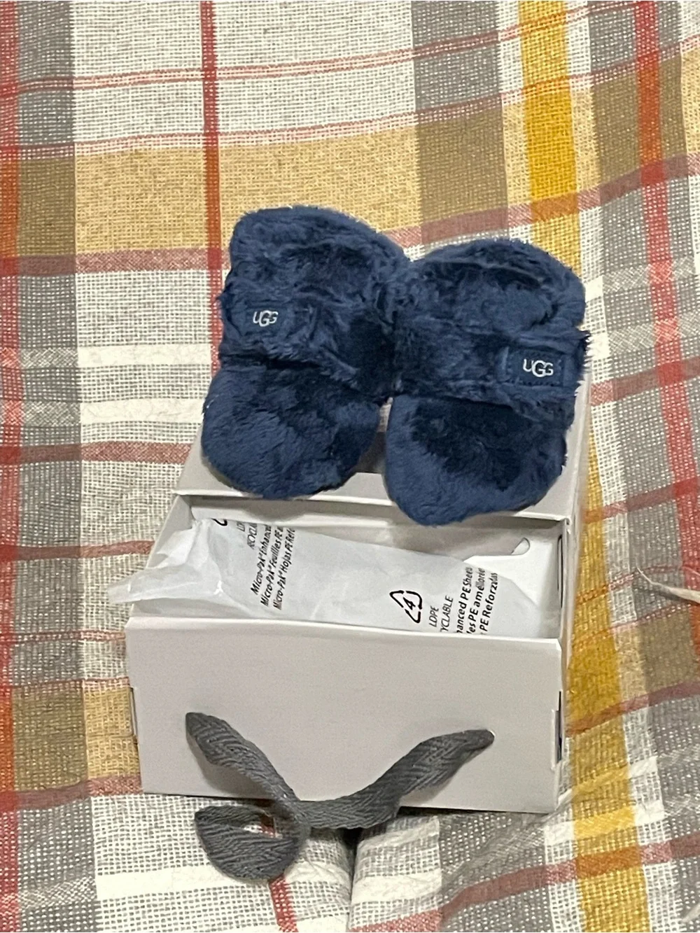 UGG Navy Infant Bixbee Slip-On Booties